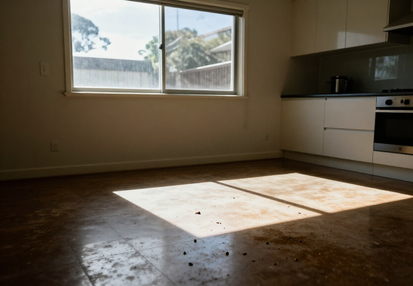 Rodent infestation in a Penrith garage before treatment