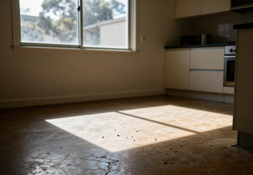 Cockroach problem in a Penrith kitchen before treatment